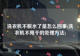 洗衣机不脱水了是怎么回事(洗衣机不甩干的处理方法)